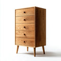 Chest of Drawers 55x40x110 cm - Oak - Natural Finish - Mid-Century Style