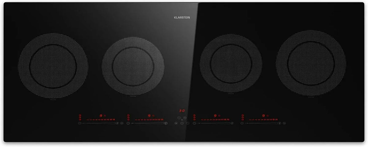 Klarstein Piano cottura a induzione, 5 fuochi, 11600 W, piastra a induzione, touch, da incasso, Piasta Induzione 5 Fuochi a Basso Consumo