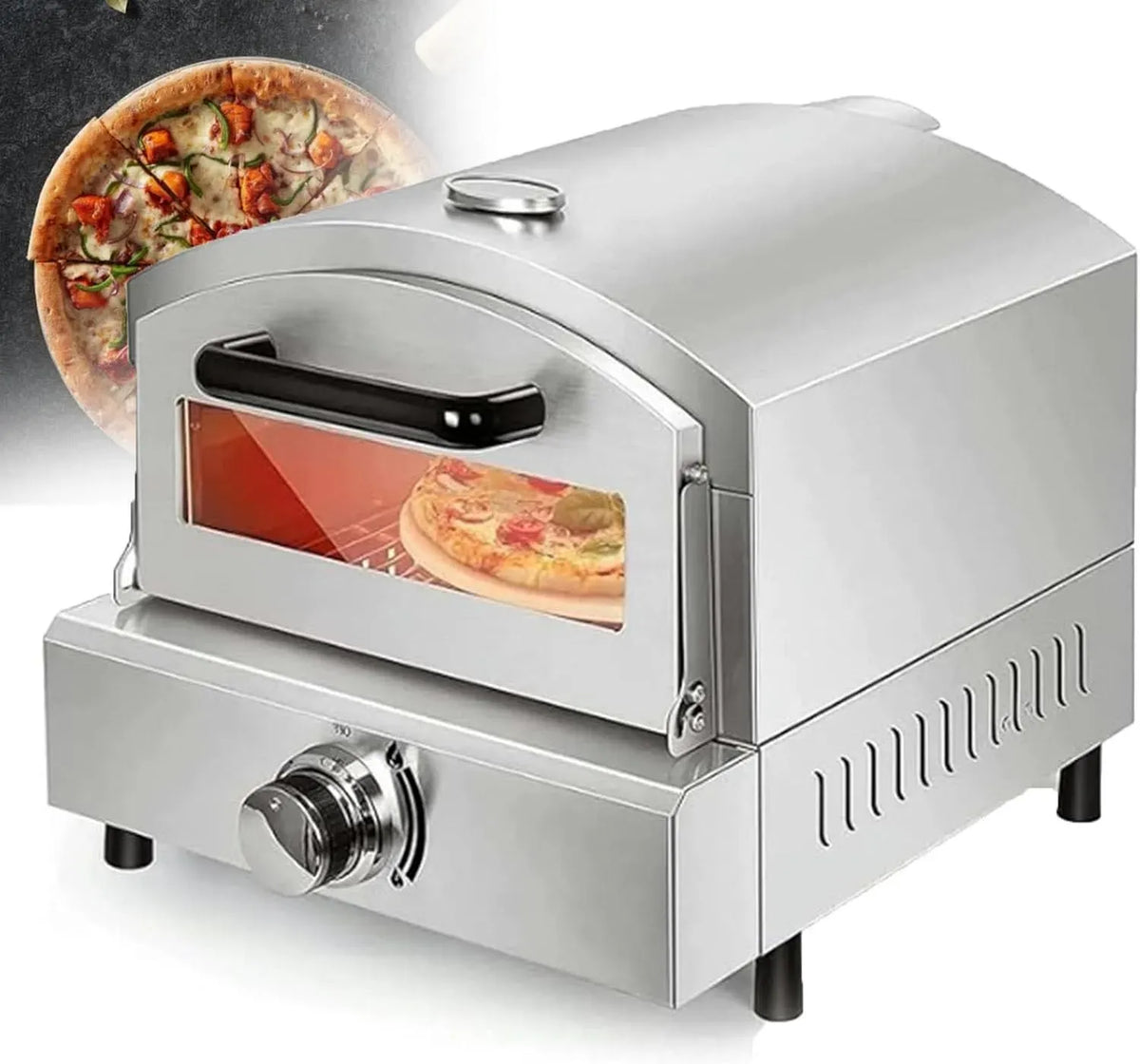 Forno elettrico per pizza, portatile, pietra refrattaria, acciaio inox, Pizza Maker In Acciaio Inox Per Cucinare All'Aperto