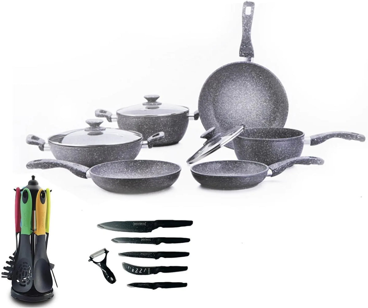 Set da 20 pezzi di pentole Bavaria in pietra vulcanica
