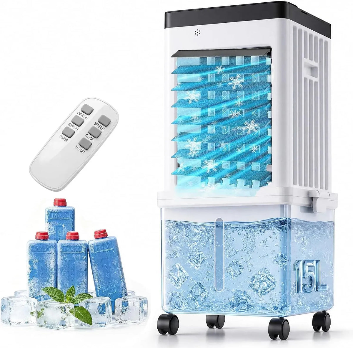 Ventilatore E 4, 15 L, portatile, timer, 3 velocità, oscillazione, V ntilator Portatil In 1 Con 3 V locità, Oscillazion A 120°, 3 Modalità