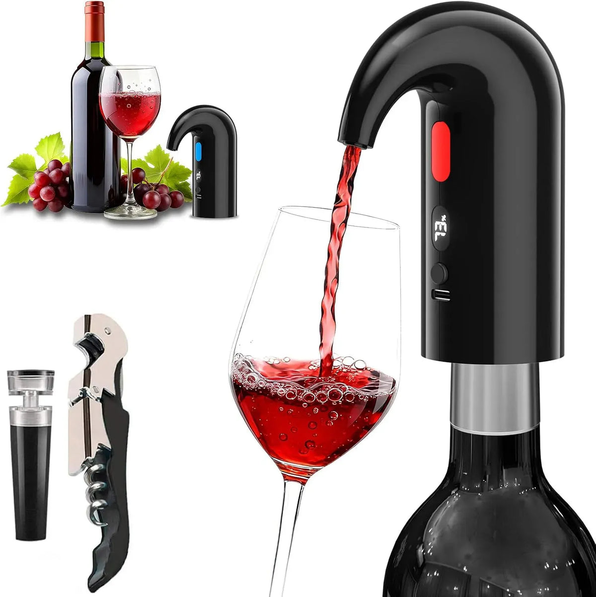 pompa, USB, professionale, per vino e pompa decanter