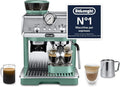 De'Longhi EC9155.GR Montalatte, 1550 W, cappuccinatore, verde, Macchina Caffè Barista a Pompa per Espresso, 8 Impostazioni Macinatura