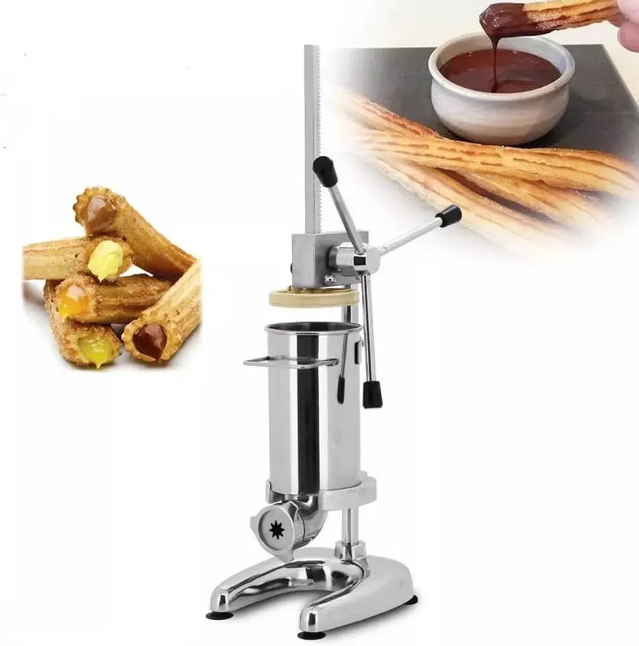 Macchina per ciambelle, 2 L, donut maker, acciaio inox, Churrera verticale in acciaio inossidabile con 5 stampi
