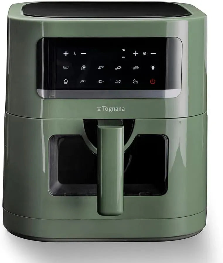 Friggitrice ad aria, 7 L, display digitale, rivestimento antiaderente, verde