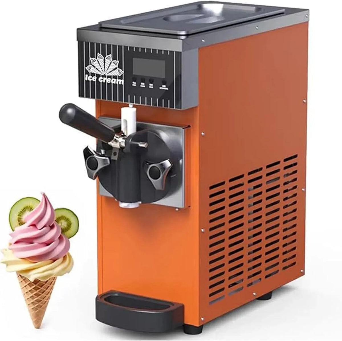 Orange-ZB-BQL68 Macchina per Gelato, macchina per gelato e sorbetto, macchina da caffè elettrica, 5 L/H, professionale, ristoranti, acciaio inox