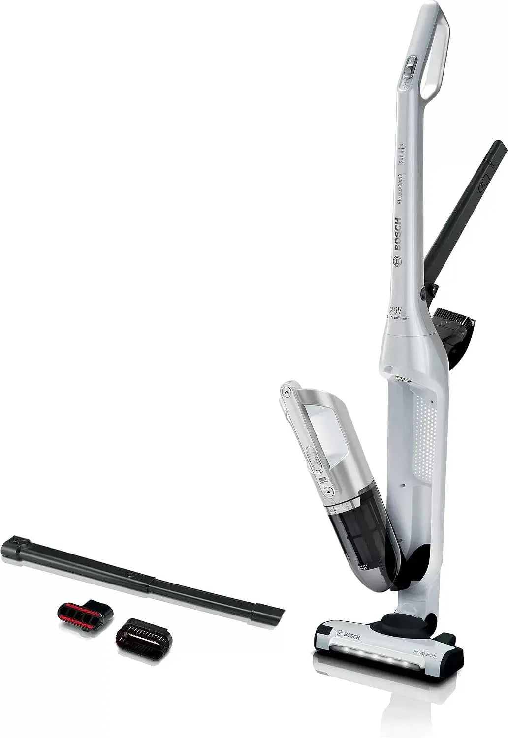 Bosch BBH3ALL28 2in1 Aspirapolvere, 28 V, bianco, 55 minuti di autonomia, 2 velocità