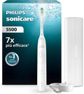 Philips HX7110/02 EasyStart, avviso di pressione, Sonicare 5500, spazzolino elettrico sonico con 2 modalità, Smartimer e BrushPacer, bianco