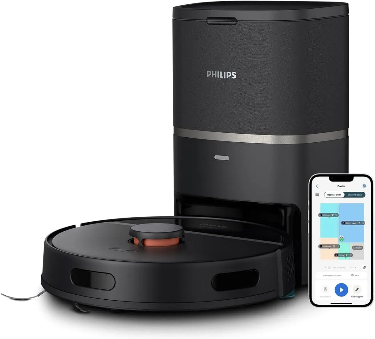 Philips Serie 3000 XU3100/01 Robot aspirapolvere, Wi-Fi, pannello IPS, per Tappeti e Peli di Animali, 4000 Pa, App WiFi