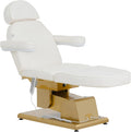 3 motori Lettino estetica Poltrone pedicure per centri estetici Lettino da massaggio, physa Lettino per estetista elettrico 200 kg Bianco, oro