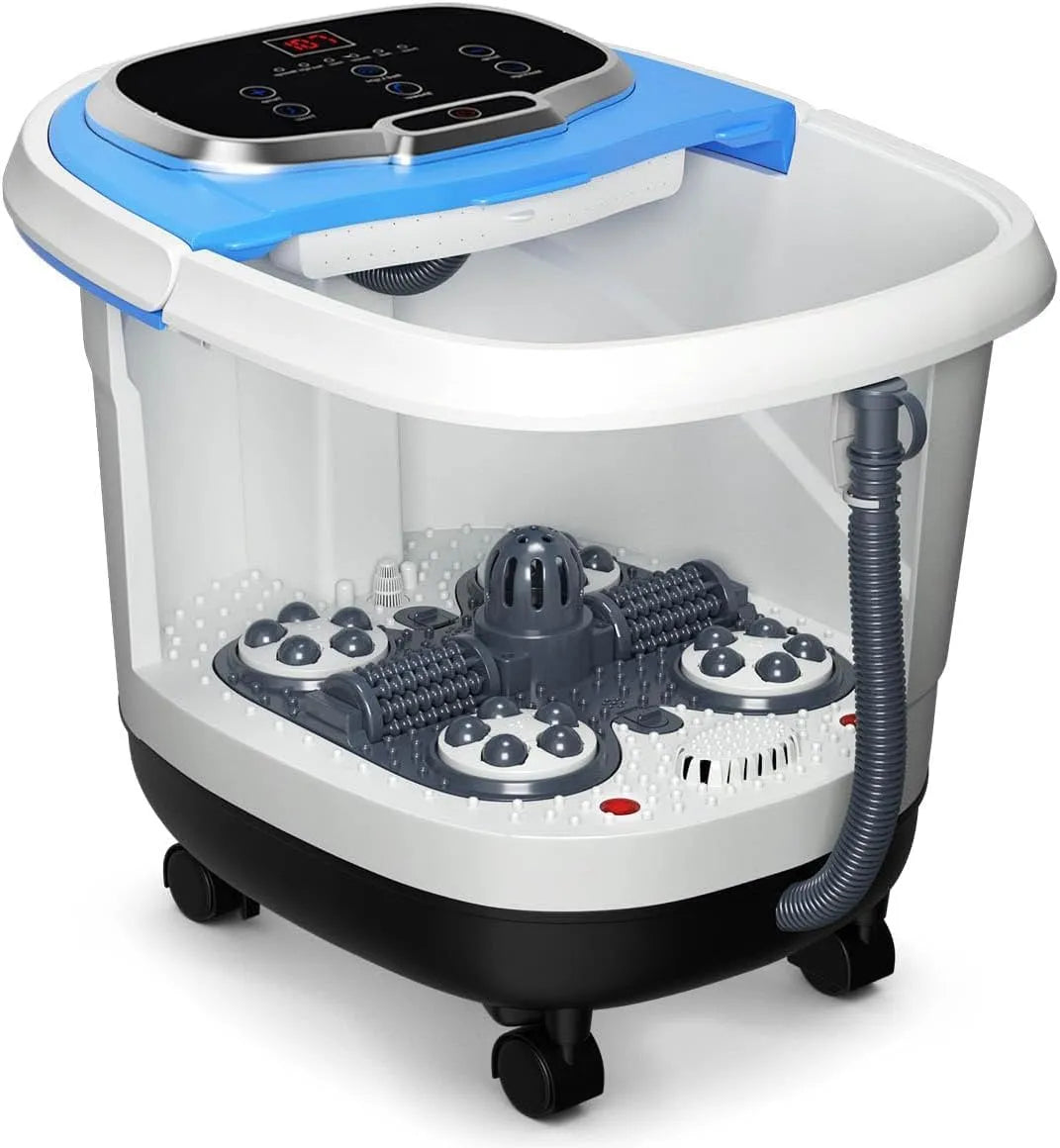 pediluvio elettrico massaggiante, massaggiatore, 35 a 48 °C, timer, rimovibile, funzione riscaldante, blu, SOARS