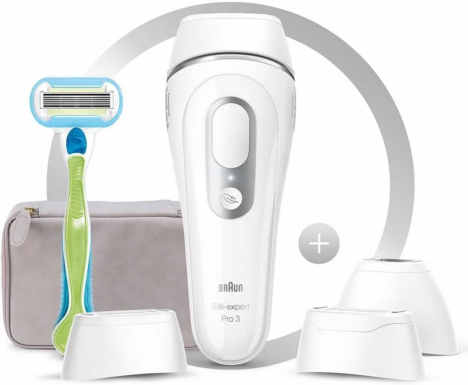 Braun PRO 3 PL3233 Silk-Expert PRO Silk Expert Luce pulsata intensa, IPL, Argento, Bianco