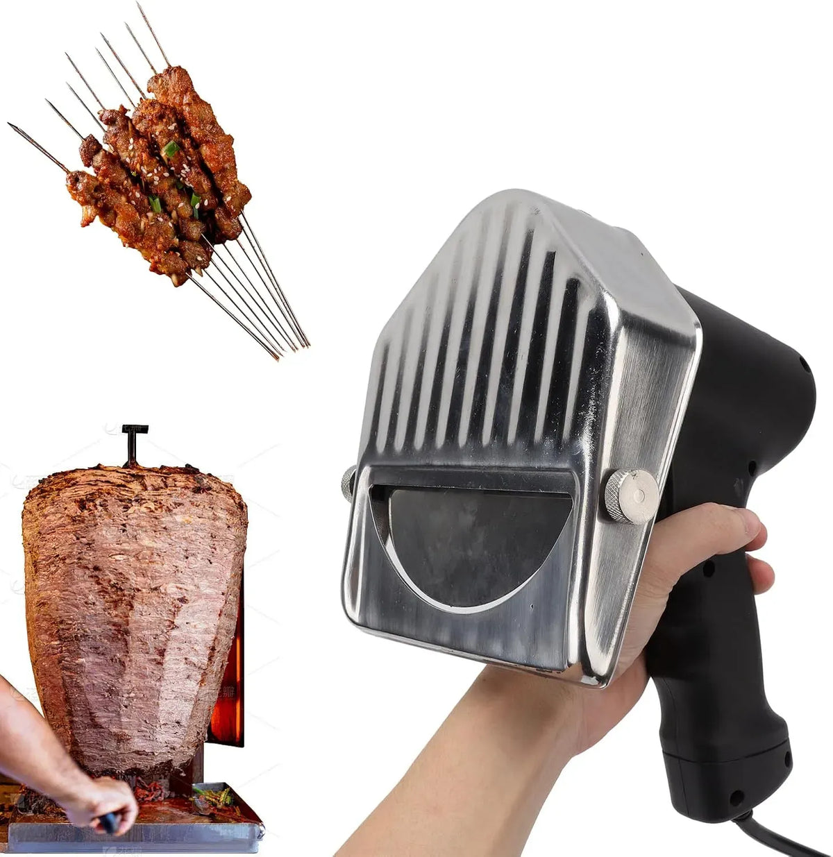 UE 110 110-220V Taglierina, Coltello, 80 W, 220 V, professionale, acciaio inox, funzione riscaldante, per Shawarma Gyros