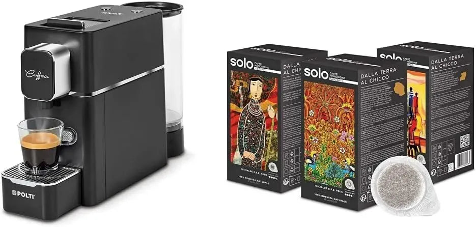 S15B Macchina per Caff, Degustazione, macchina da caffè elettrica, 0.85 L, 44 mm, ampio serbatoio, nero, per Caffè Espresso, Polti