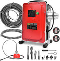 Hotel e Uffici, Comando avanti/indietro, per trivella di scarico in Casa, sgorgatore Elettrico 400W, 23,5m Spirali Acciaio Manganese con Giunti Rapidi