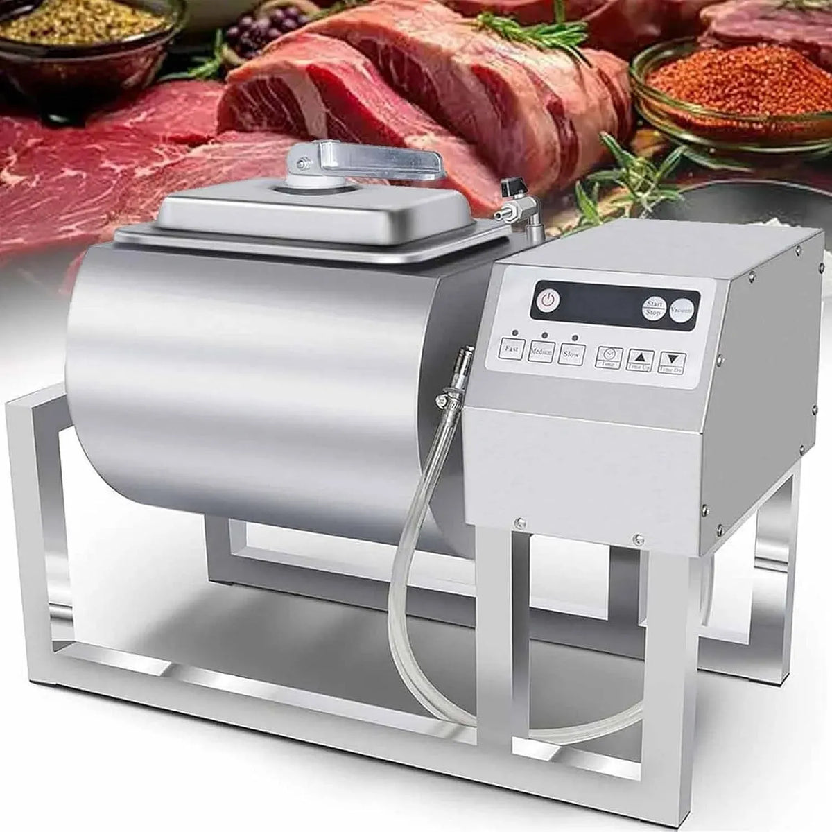 18l/36lb Rotazione Bidirezionale, Acciaio Inox Alimentare per Carne, per Sottovuoto Professionale, 3 Velocità, Pollo, Manzo