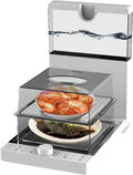 A 3 Vaporiera Pieghevole Livelli, Vaporiera per Carne E Verdure, Vaporiera Elettrica da 1500 W con Timer da 60 Minuti, capacità 18,8 L, Cestelli