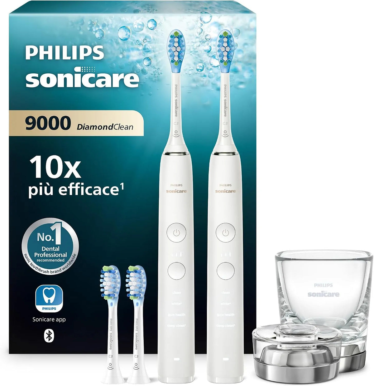 Philips HX9914/62 sensore, spazzolino da denti ricaricabile, 3 livelli, pannello IPS, bianco