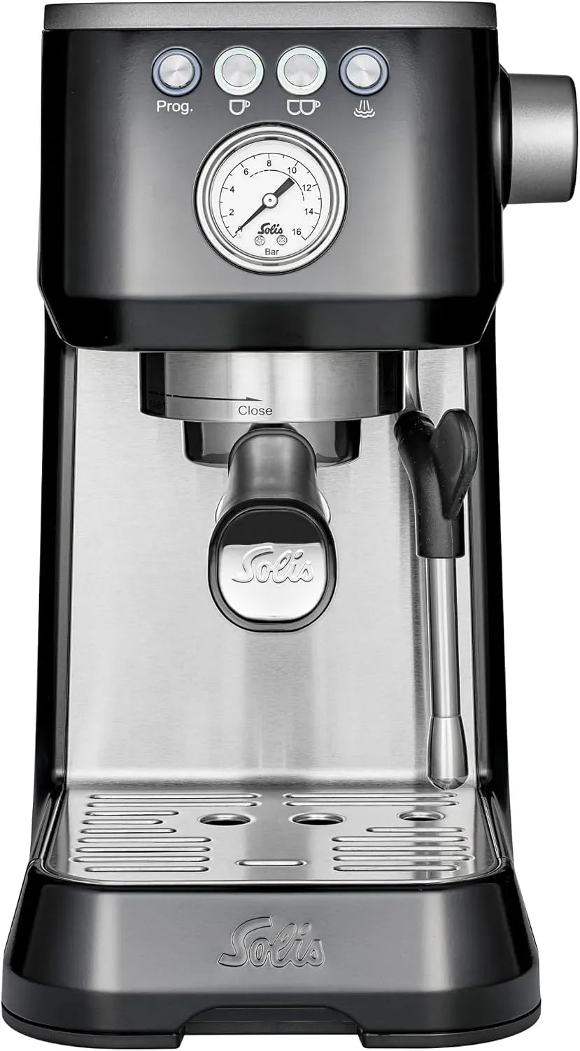 Macchina da caffè automatica, 1.7 L, acciaio inox, nero, 15 Bar